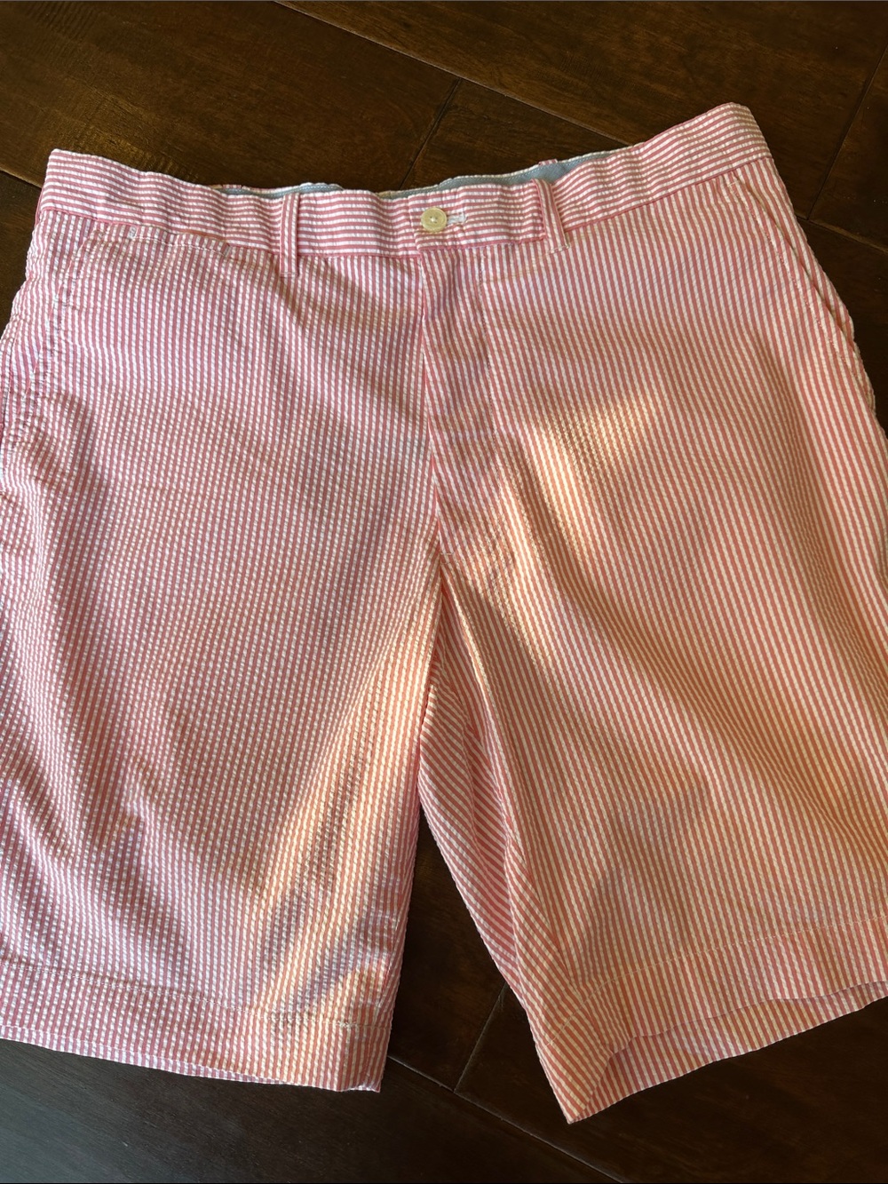 Men's Pink Seersucker Stripe Shorts